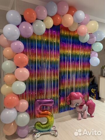 Фотофон, дождик занавес для день рождения, шары
