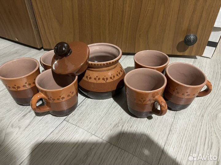 Чашки и Горшок керамический