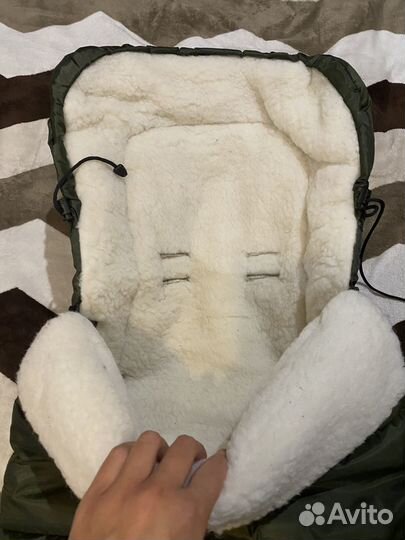 Зимний конверт в коляску на овчине трансформер