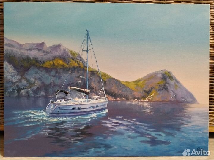 Картина маслом на холсте морской пейзаж