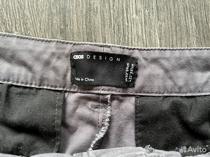 Брюки чинос 48-50(M) ASOS серые
