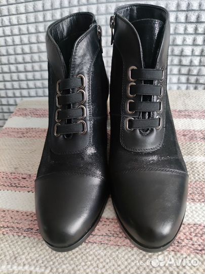 Ботильоны натуральная кожа 38 черные