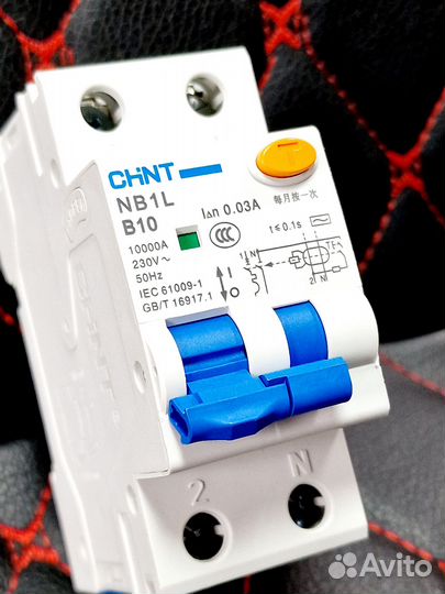 Диф.Автомат chint NB1L 1P+N 10kA B10 10A