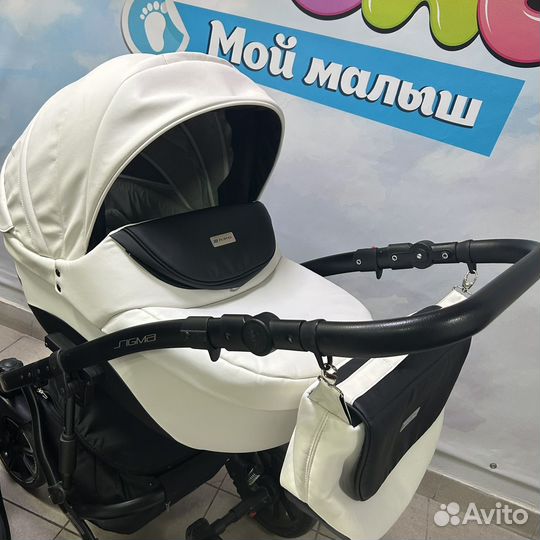 Коляска 3 в 1 riko sigma бело черная