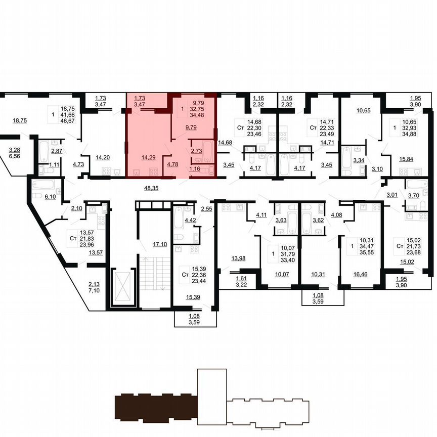 1-к. квартира, 34,5 м², 8/11 эт.