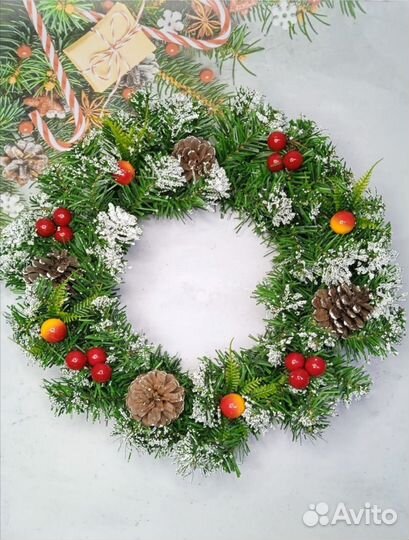 Венок новогодний 40 см