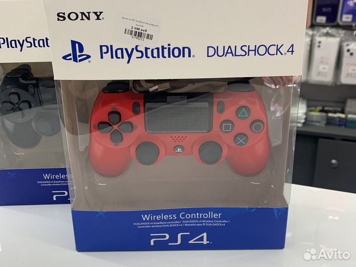 Джойстик PS4 красный черный draadloze