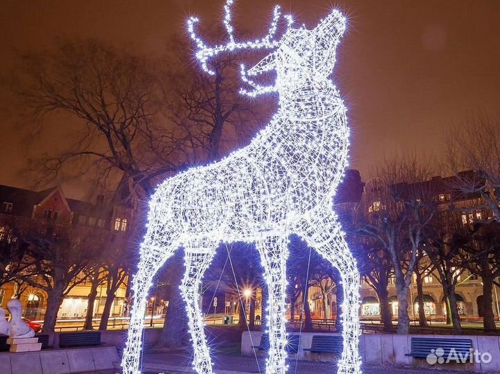 Световая фигура, олень уличный