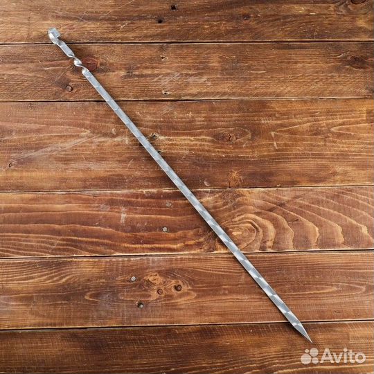 Шампур узбекский 60см, ручка-кольцо, с узором, (ра