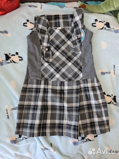 Школьная форма для девочки серая клетка