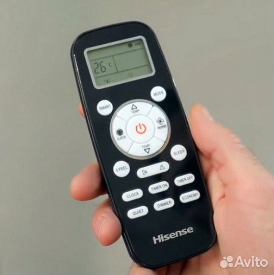 Чёрный кондиционер Hisense до 20м²