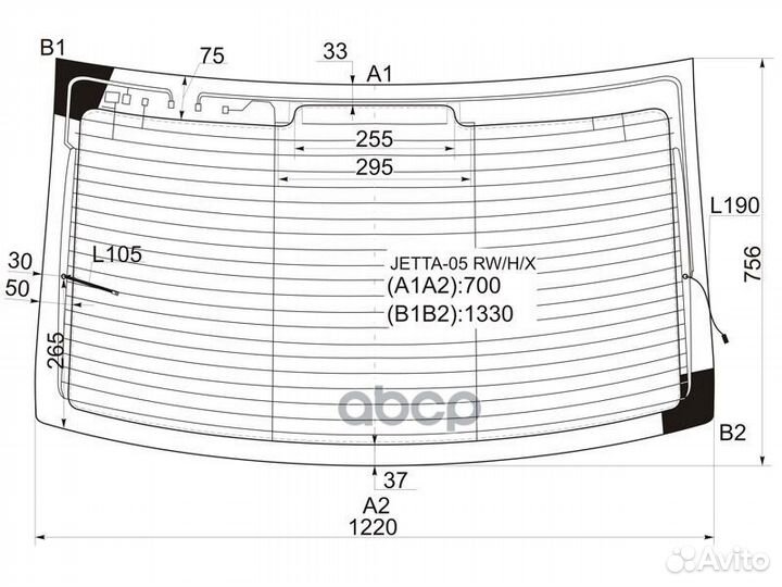 Стекло заднее с обогревом volkswagen jetta 4D S