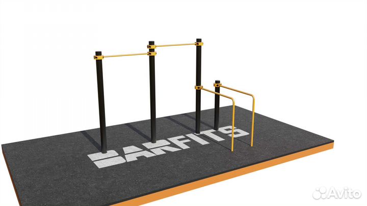 Двойной турник С гнутыми брусьями свс-79 76мм пла