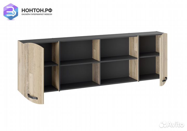 Шкаф навесной большой Кристофер фон серый / олд ст