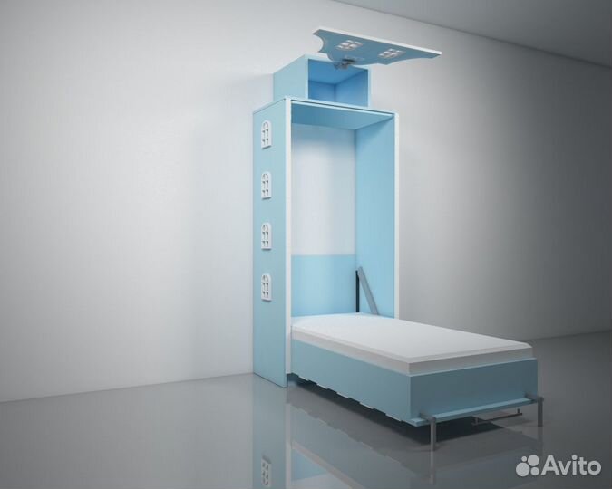 Подъемная откидная шкаф кровать домик детская Б-18