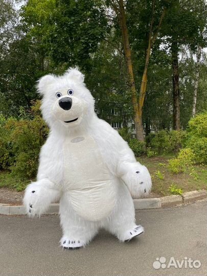 Хит продаж белый аэро мишка 2,6 метра