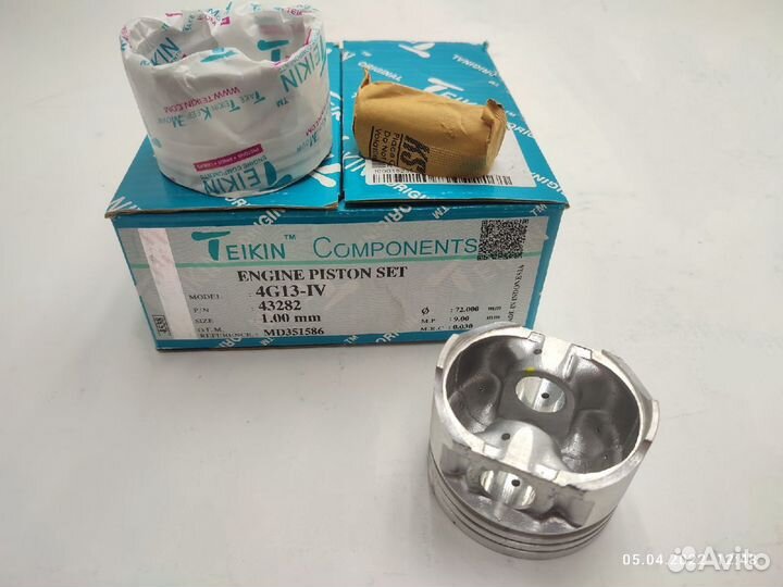 Поршни Mitsubishi двс - 1,3 4G13 ремонт +1,00