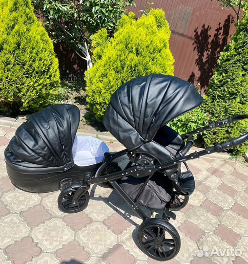 Коляска 2 в 1 indigo эко кожа