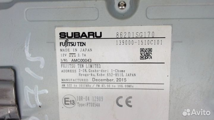 Магнитола Subaru Forester 2013, 2016