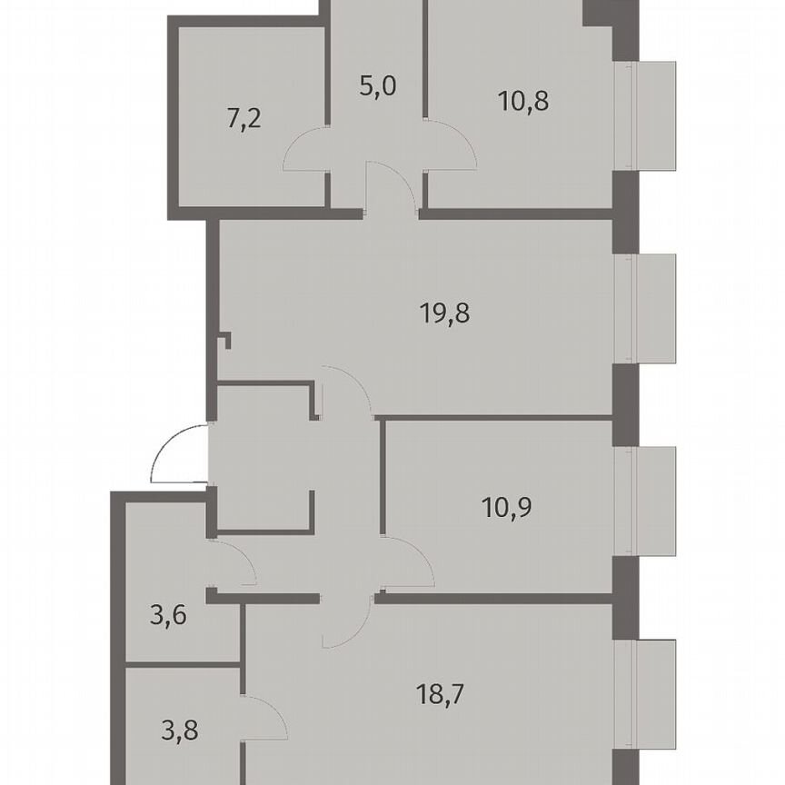 3-к. квартира, 88,5 м², 2/8 эт.