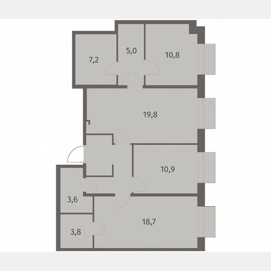 3-к. квартира, 88,5 м², 2/8 эт.