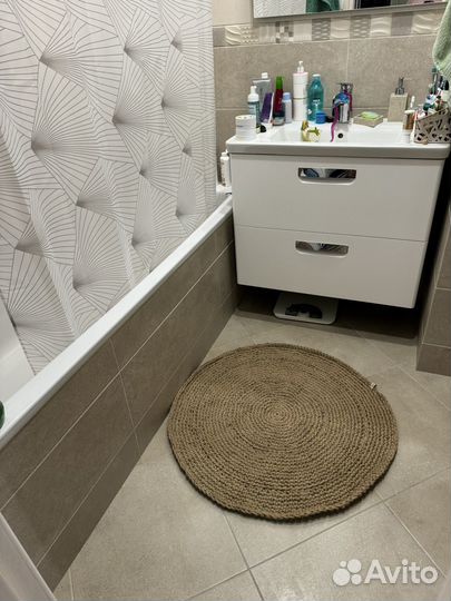 Джутовый интерьерный ковер 65 см, 70см, 80см