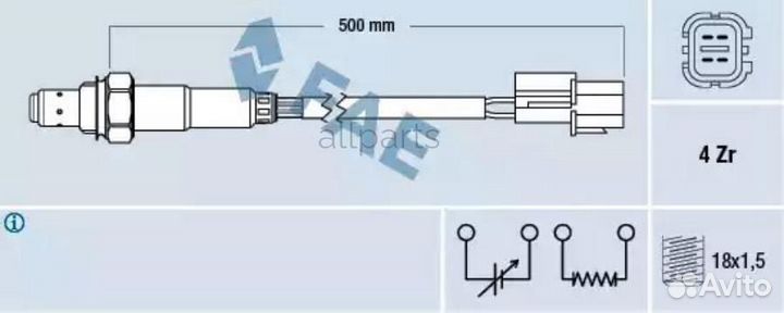 FAE 77344 Лямбда-зонд chevrolet / daewoo