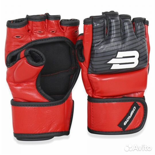 Перчатки для MMA BoyBo inrage кожа красные (р. L)