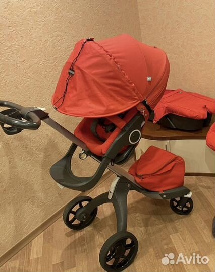 Коляска stokke 2 в 1 на чёрном шасси