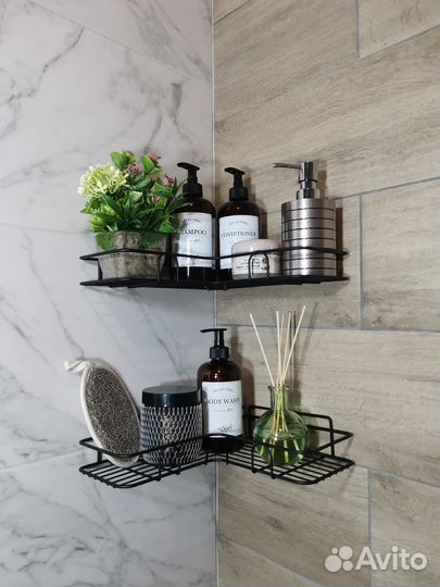 Угловая полка для ванной и кухни