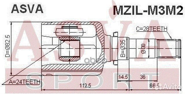 ШРУС внутренний левый 24x35x28 mazda 3 mazda MZ