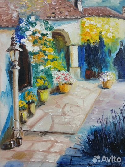 Картина маслом итальянский дворик
