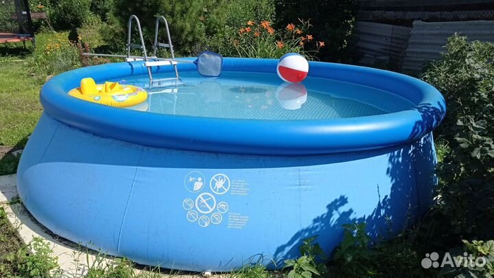 Бассейн 366*76 intex фильтр, лестница, тент, насос