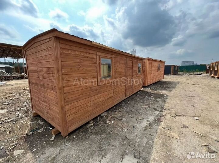 Вагончик бытовка строительная с установкой