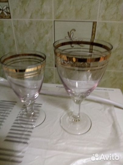 Фужеры, рюмки из цветного стекла СССР