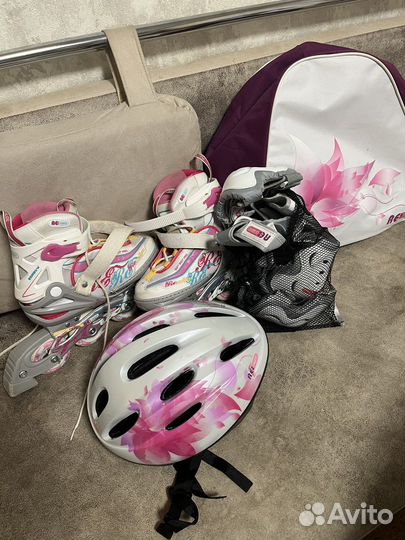 Роликовые коньки детские с защитой