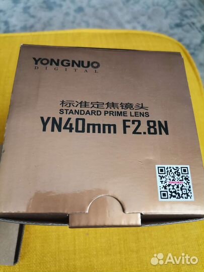 Объектив yn40mm f2.8 новый