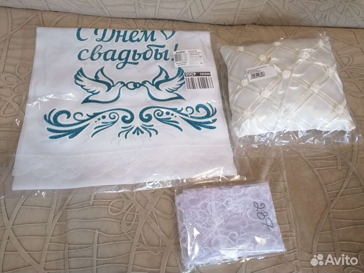 Свадебные аксессуары на машину, рушник,мешочки