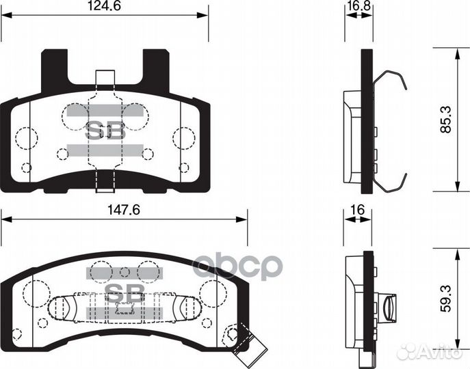 SP1288 колодки дисковые передние Cadillac Esca