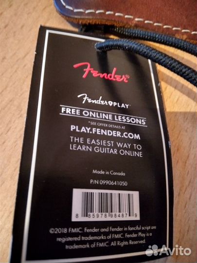 Настоящий кожаный гитарный ремень Fender - 2,5