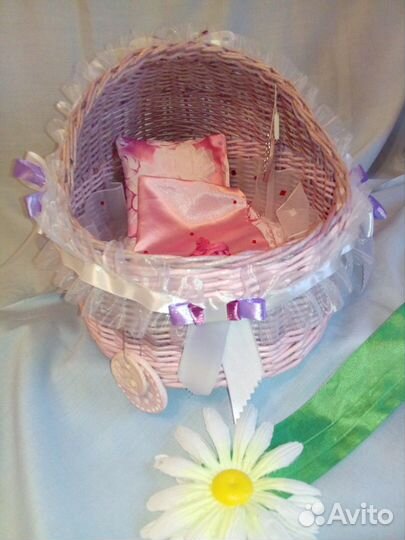 Плетеная люлечка для кукол,для фотосессий