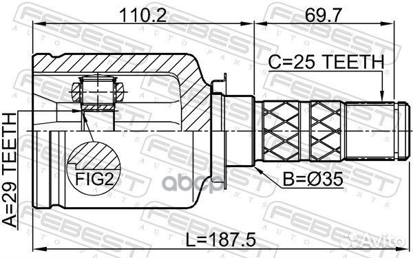 ШРУС внутренний к-кт Subaru Impreza G12 07