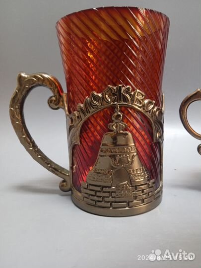 Подстаканник со стаканом царь пушка