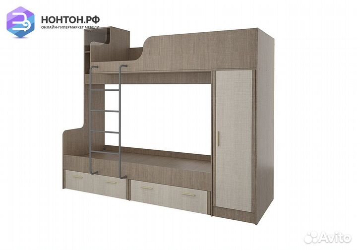 Двухъярусная кровать Юта крослайн карамель / латте