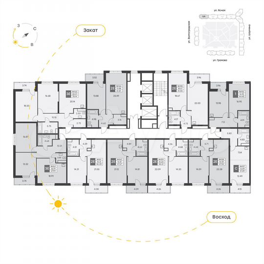 2-к. квартира, 78,1 м², 17/25 эт.