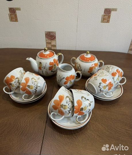 Чайный сервиз Маки,Кофейный сервиз ГДР