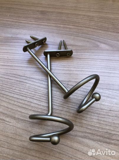 Крючки держатели для штор, золото антик спираль