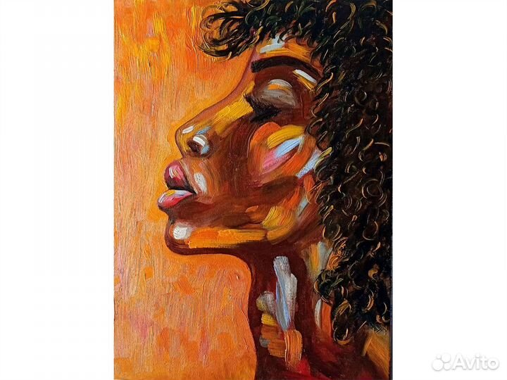 Картина маслом на холсте африканка