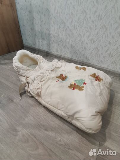 Конверт кокон на выписку зимний