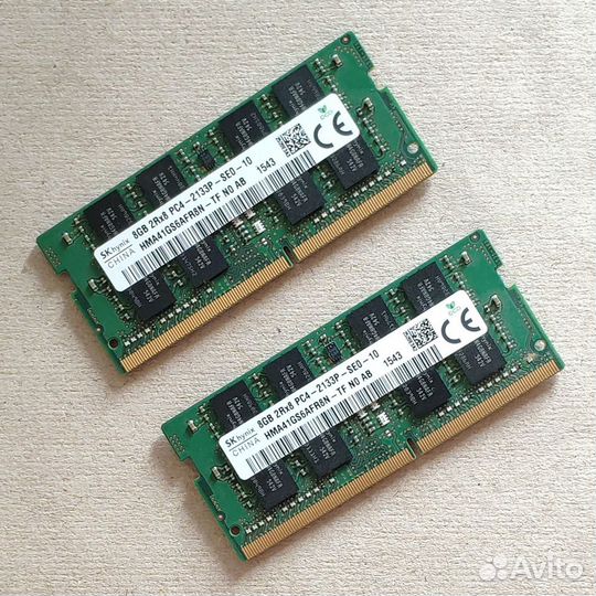 Оперативная память для ноутбука DDR4, 16gb (8x2)